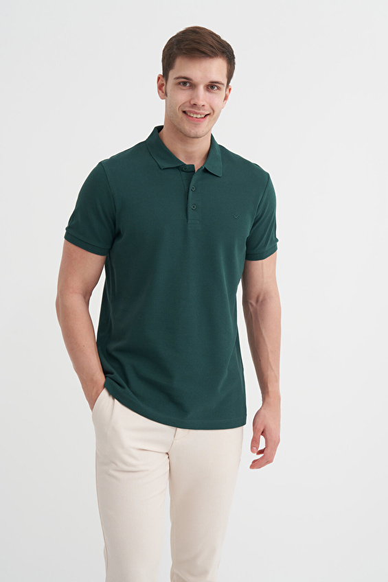 Cazador Polo Yaka Slim Fit Erkek Tişört 25YCEEO04613 Koyu yeşil Cazador Polo Yaka Slim Fit Erkek Tişört 25YCEEO04613 Koyu yeşil