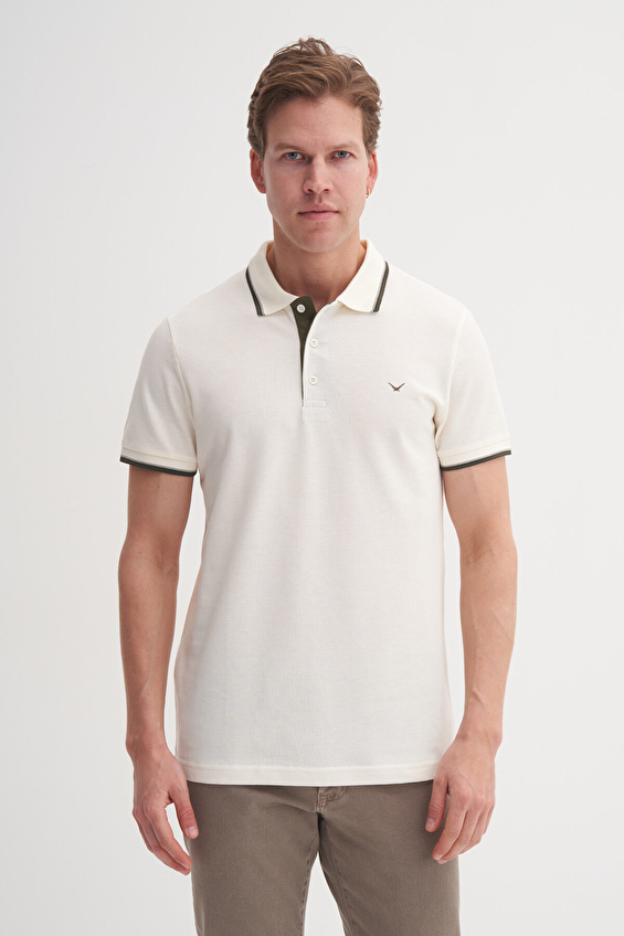 Cazador Polo Yaka Slim Fit Erkek Tişört 25YCEEO04614 Ekru Cazador Polo Yaka Slim Fit Erkek Tişört 25YCEEO04614 Ekru