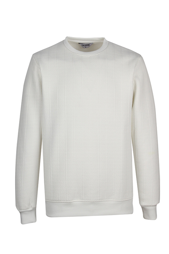 Cazador Regular Fit Erkek Sweatshırt 53395 Ekru Cazador Regular Fit Erkek Sweatshırt 53395 Ekru