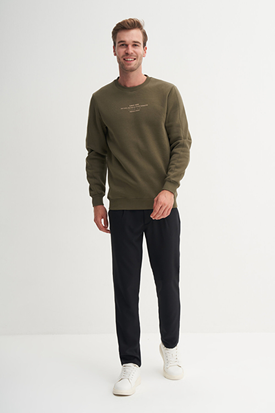 Cazador Regular Fit Erkek Sweatshırt 53315 Haki Cazador Regular Fit Erkek Sweatshırt 53315 Haki