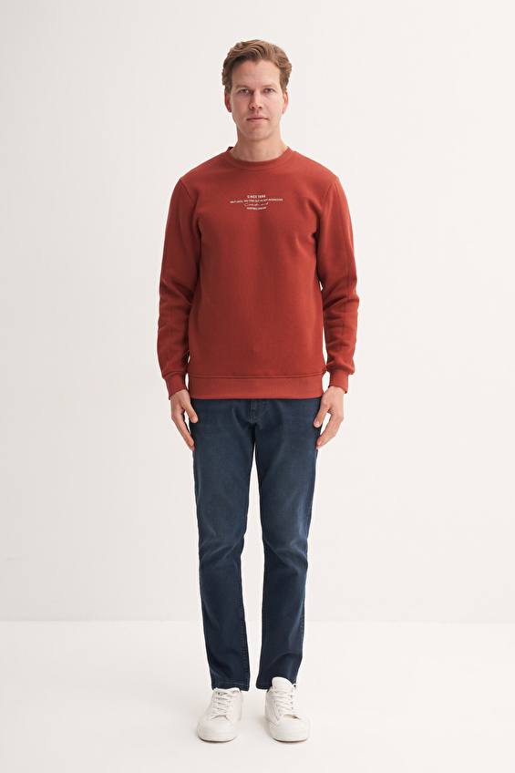 Cazador Regular Fit Erkek Sweatshırt 53315 Kiremit Cazador Regular Fit Erkek Sweatshırt 53315 Kiremit
