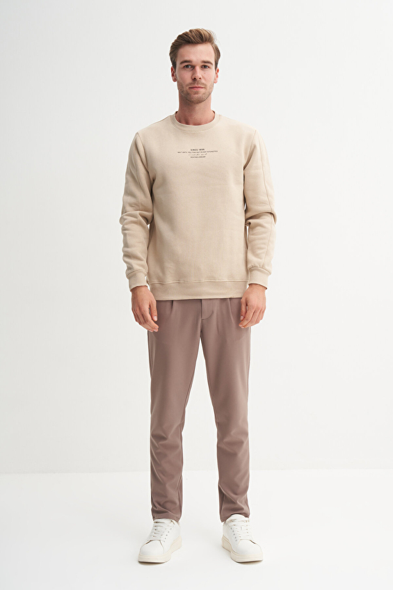 Cazador Regular Fit Erkek Sweatshırt 53315 Bej Cazador Regular Fit Erkek Sweatshırt 53315 Bej