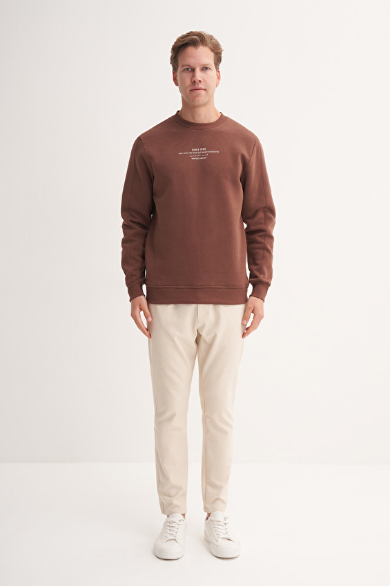 Cazador Regular Fit Erkek Sweatshırt 53315 Kahve Cazador Regular Fit Erkek Sweatshırt 53315 Kahve