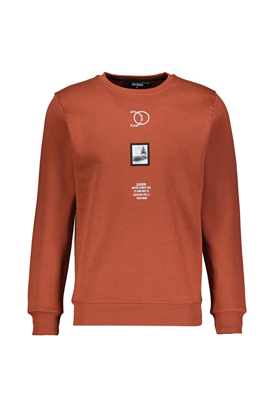 Cazador Regular Fit Erkek Sweatshırt 53610 Kiremit Cazador Regular Fit Erkek Sweatshırt 53610 Kiremit