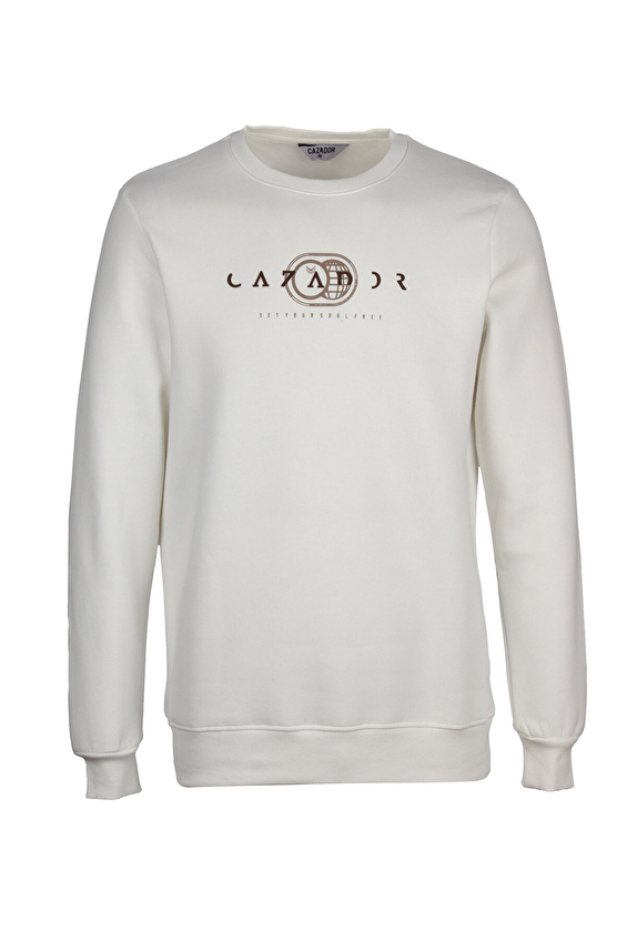 Cazador Regular Fit Erkek Sweatshırt 53625 Ekru Cazador Regular Fit Erkek Sweatshırt 53625 Ekru