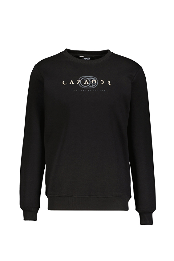 Cazador Regular Fit Erkek Sweatshırt 53625 Siyah Cazador Regular Fit Erkek Sweatshırt 53625 Siyah