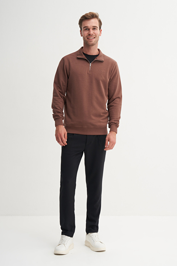 Cazador Regular Fit Erkek Sweatshırt 53470 Kahve Cazador Regular Fit Erkek Sweatshırt 53470 Kahve