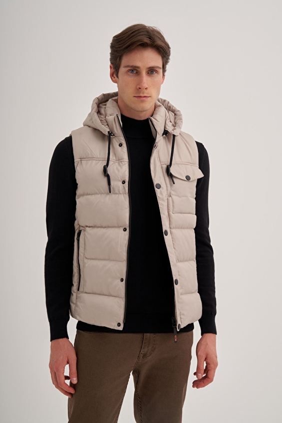 Cazador Slim Fit Erkek Yelek 10300 Taş Cazador Slim Fit Erkek Yelek 10300 Taş