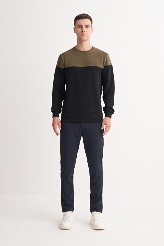 Cazador Slim Fit Erkek Sweatshırt 56420 Haki Cazador Slim Fit Erkek Sweatshırt 56420 Haki