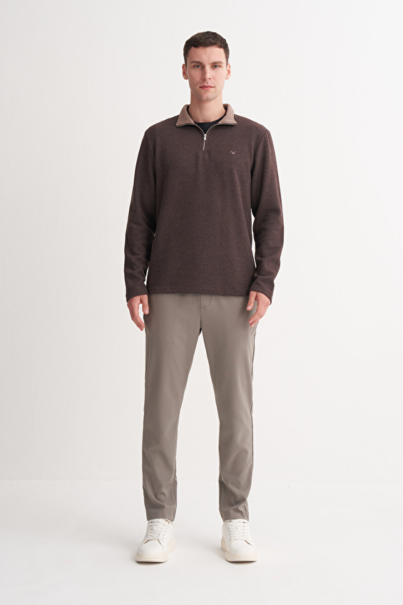 Cazador Slim Fit Erkek Sweatshırt 56430 Kahve Cazador Slim Fit Erkek Sweatshırt 56430 Kahve