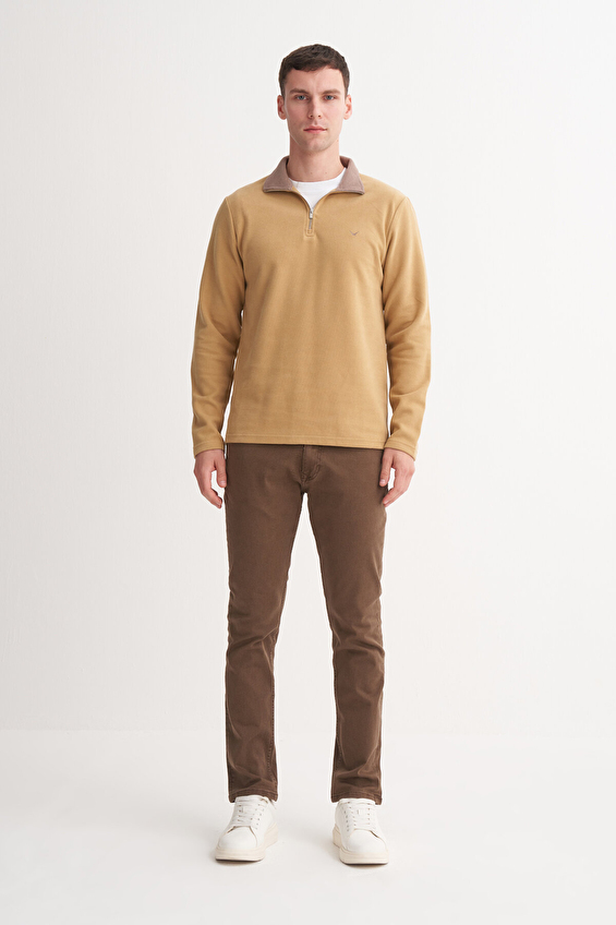 Cazador Slim Fit Erkek Sweatshırt 56430 Bej Cazador Slim Fit Erkek Sweatshırt 56430 Bej