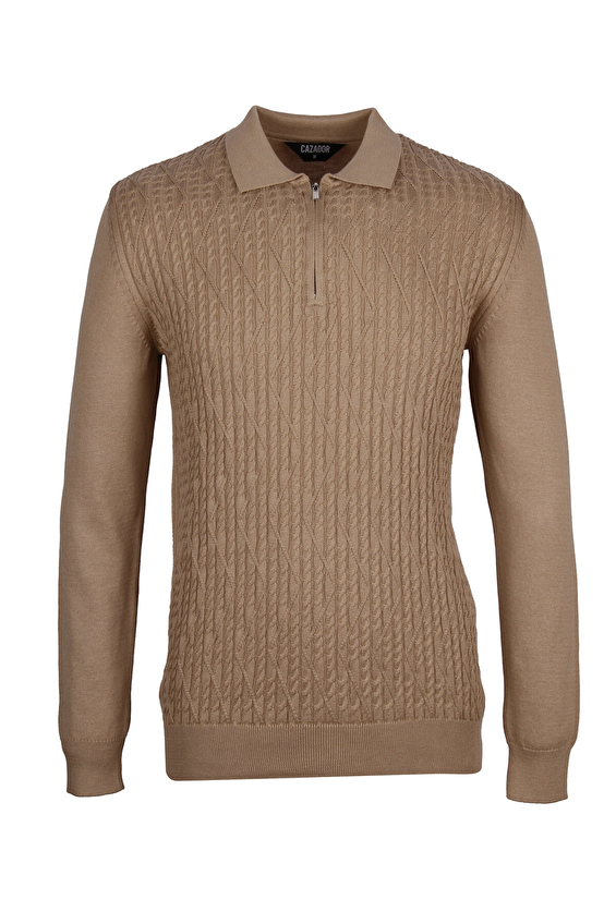 Cazador Slim Fit Erkek Kazak 33040 Bej Cazador Slim Fit Erkek Kazak 33040 Bej
