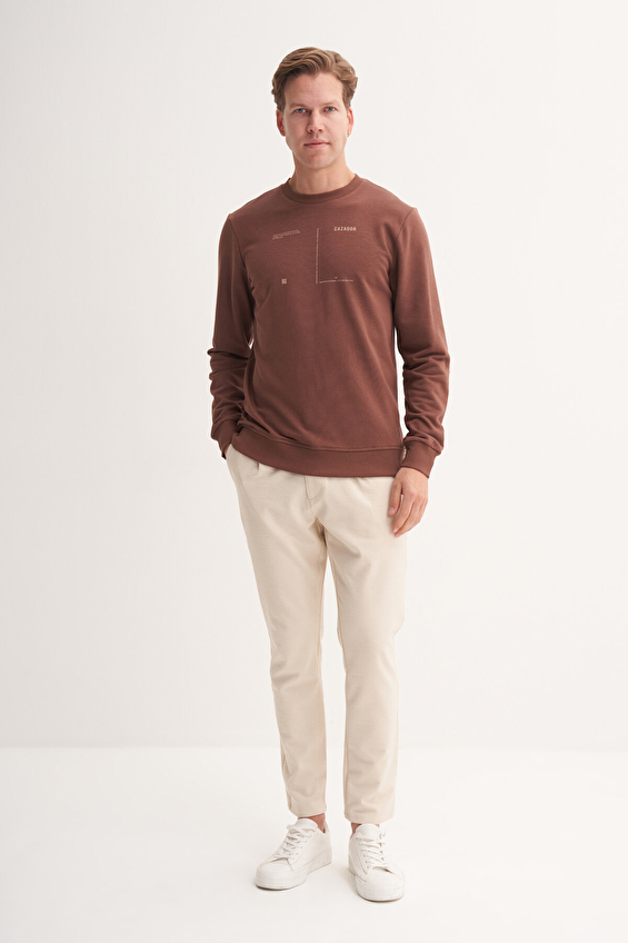 Cazador Slim Fit Erkek Sweatshırt 53880 Kahve Cazador Slim Fit Erkek Sweatshırt 53880 Kahve