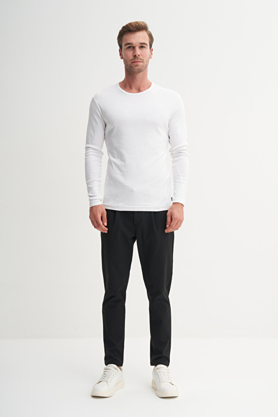 Cazador Slim Fit Erkek Sweatshırt 56030 Beyaz Cazador Slim Fit Erkek Sweatshırt 56030 Beyaz