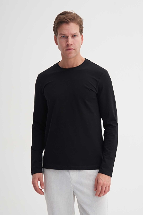 Cazador Slim Fit Erkek Sweatshırt 56060 Siyah