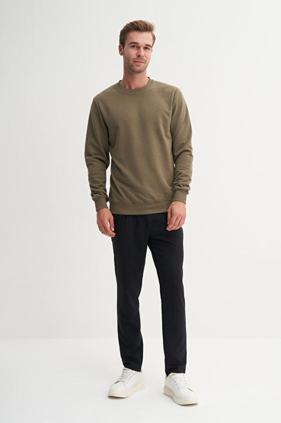 Cazador Slim Fit Erkek Sweatshırt 56100 Haki Cazador Slim Fit Erkek Sweatshırt 56100 Haki