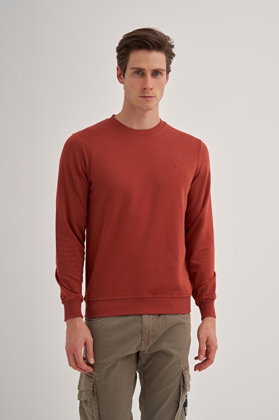 Cazador Slim Fit Erkek Sweatshırt 56100 Kiremit Cazador Slim Fit Erkek Sweatshırt 56100 Kiremit