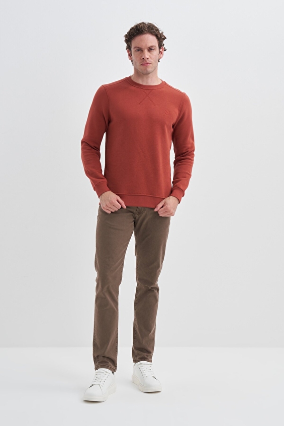 Cazador Slim Fit Erkek Sweatshırt 56150 Kiremit Cazador Slim Fit Erkek Sweatshırt 56150 Kiremit
