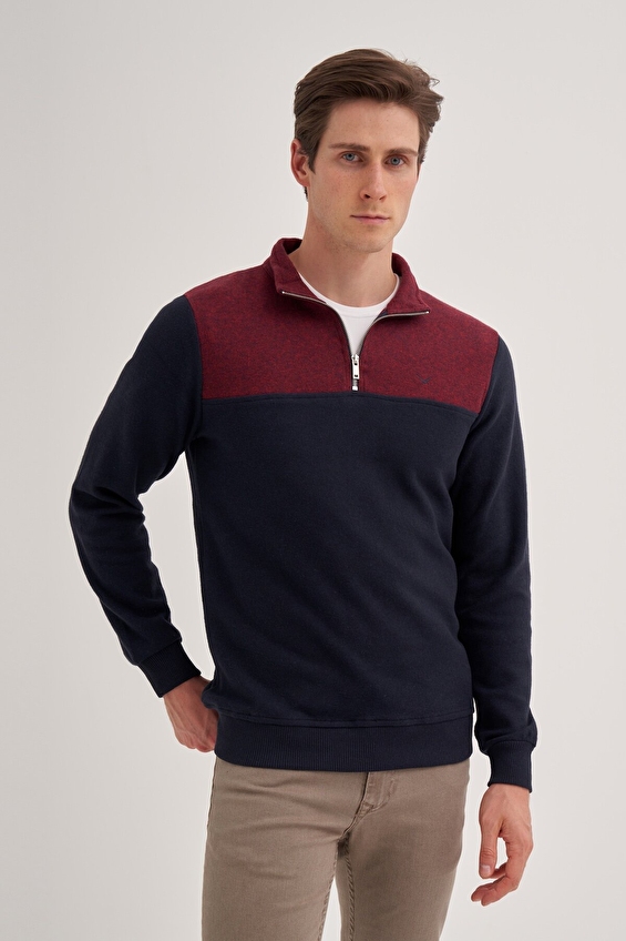 Cazador Slim Fit Erkek Sweatshırt 56240 Bordo Cazador Slim Fit Erkek Sweatshırt 56240 Bordo