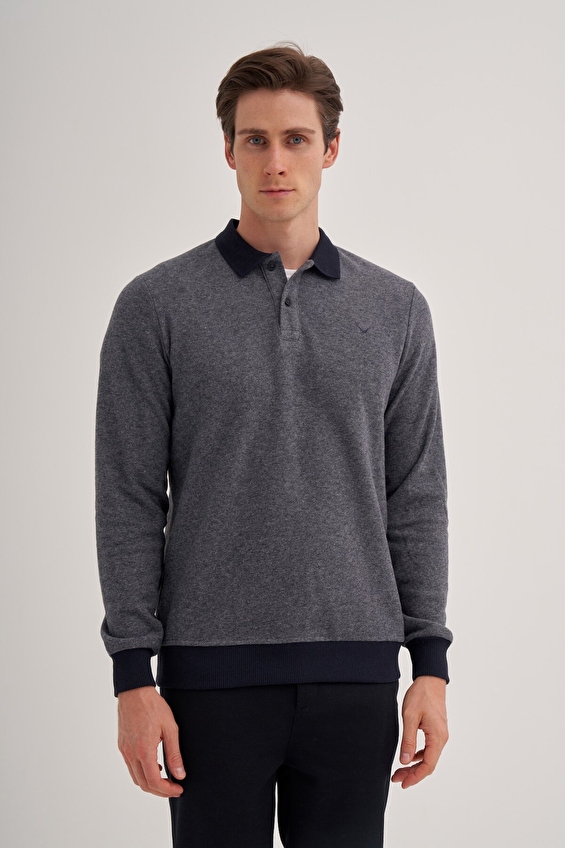 Cazador Slim Fit Erkek Sweatshırt 56270 Gri melanj Cazador Slim Fit Erkek Sweatshırt 56270 Gri melanj