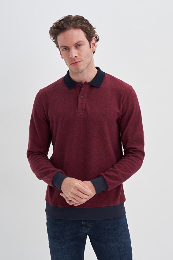 Cazador Slim Fit Erkek Sweatshırt 56270 Bordo Cazador Slim Fit Erkek Sweatshırt 56270 Bordo