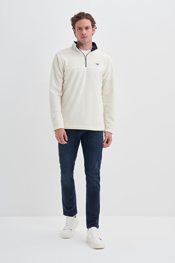 Cazador Regular Fit Erkek Sweatshırt 56320 Ekru Cazador Regular Fit Erkek Sweatshırt 56320 Ekru