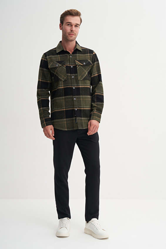 Cazador Regular Fit Erkek Gömlek 20110 Haki Cazador Regular Fit Erkek Gömlek 20110 Haki