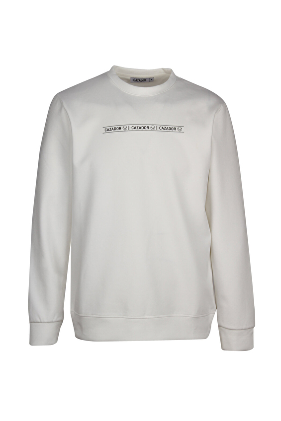 Cazador Regular Fit Erkek Sweatshırt 53270 Ekru Cazador Regular Fit Erkek Sweatshırt 53270 Ekru
