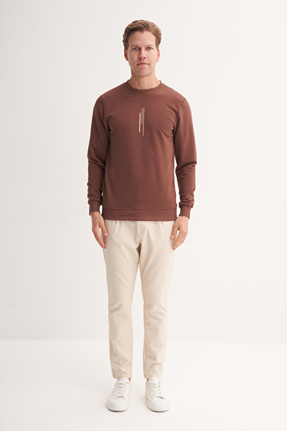Cazador Slim Fit Erkek Sweatshırt 54185 Kahve Cazador Slim Fit Erkek Sweatshırt 54185 Kahve