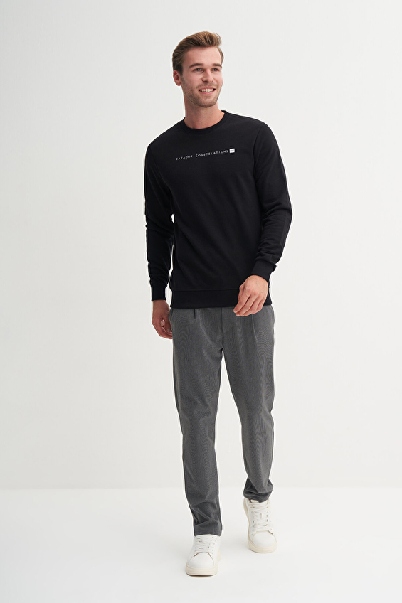 Cazador Slim Fit Erkek Sweatshırt 54165 Siyah Cazador Slim Fit Erkek Sweatshırt 54165 Siyah