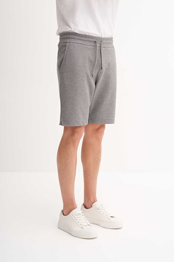 Cazador Slim Fit Erkek Bermuda 60750 Gri melanj Cazador Slim Fit Erkek Bermuda 60750 Gri melanj