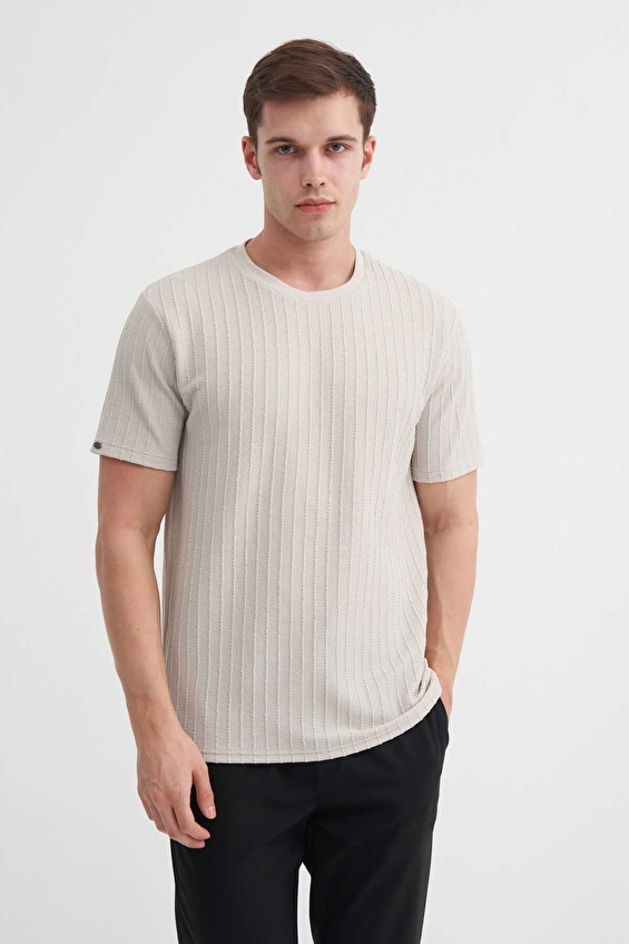 Cazador Regular Fit Erkek Tişört 40510 Gri Cazador Regular Fit Erkek Tişört 40510 Gri