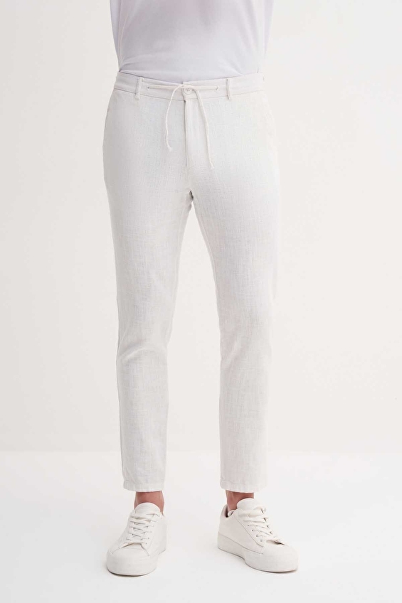 Cazador Slim Fit Erkek Pantolon 00080 Beyaz Cazador Slim Fit Erkek Pantolon 00080 Beyaz