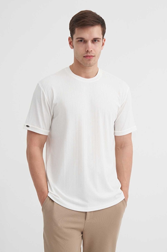 Cazador Regular Fit Erkek Tişört 42530 Beyaz Cazador Regular Fit Erkek Tişört 42530 Beyaz