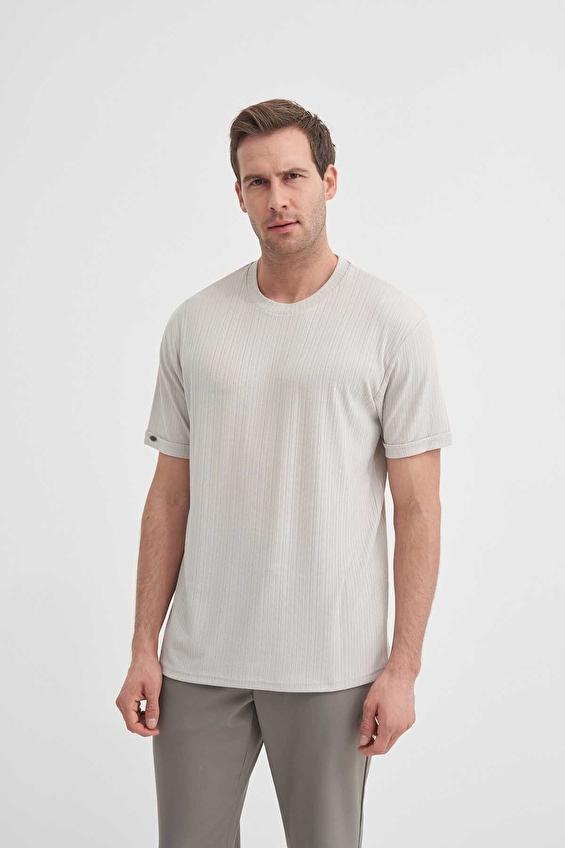 Cazador Regular Fit Erkek Tişört 42530 Gri Cazador Regular Fit Erkek Tişört 42530 Gri