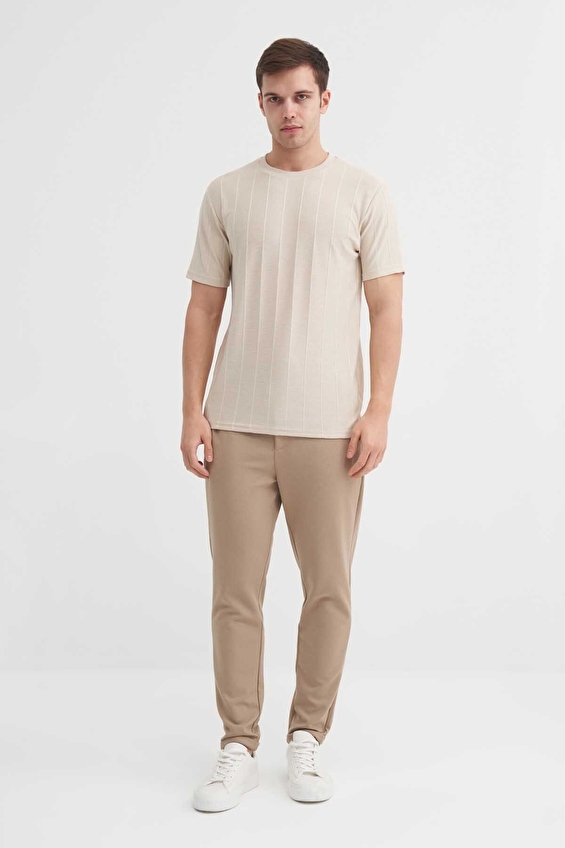 Cazador Regular Fit Erkek Tişört 42030 Bej Cazador Regular Fit Erkek Tişört 42030 Bej