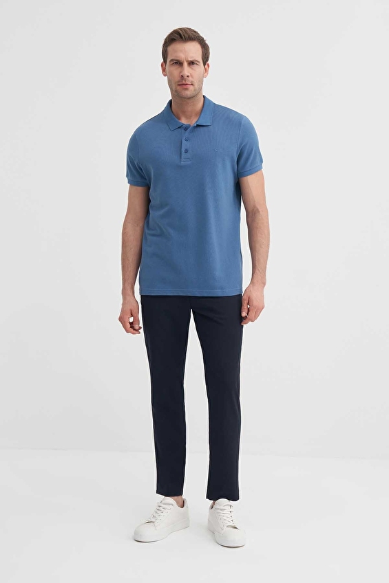 Cazador Slim Fit Erkek Tişört 46130 Koyu mavi Cazador Slim Fit Erkek Tişört 46130 Koyu mavi