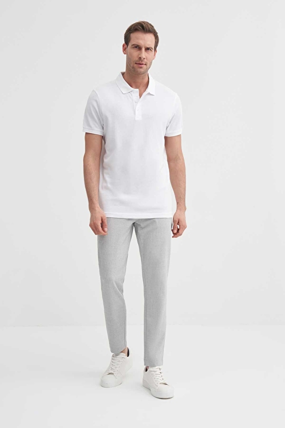 Cazador Slim Fit Erkek Tişört 46130 Beyaz Cazador Slim Fit Erkek Tişört 46130 Beyaz