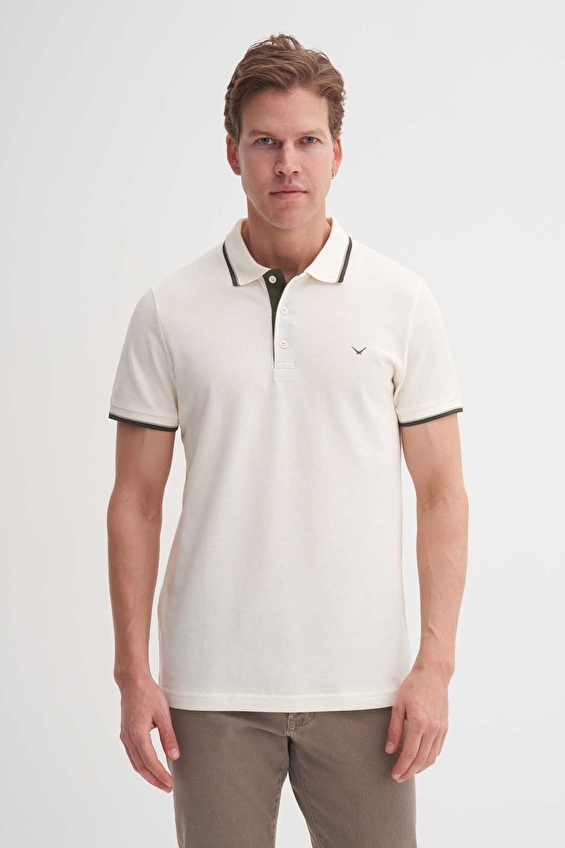 Cazador Slim Fit Erkek Tişört 46140 Ekru Cazador Slim Fit Erkek Tişört 46140 Ekru