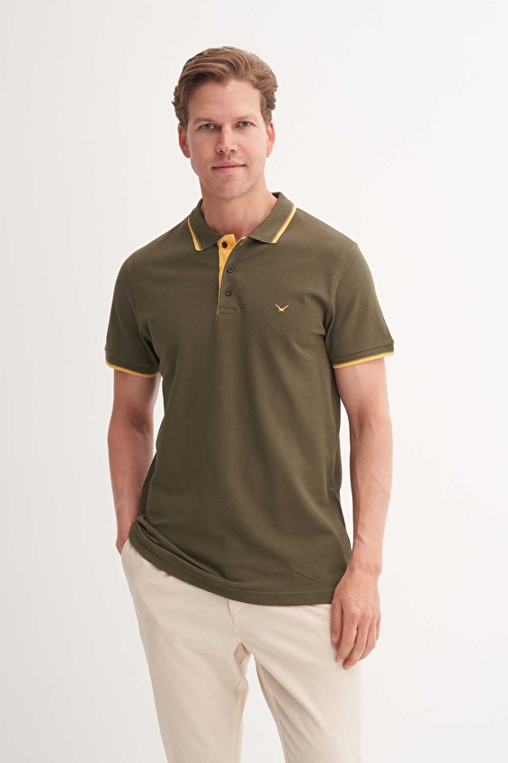 Cazador Slim Fit Erkek Tişört 46140 Haki Cazador Slim Fit Erkek Tişört 46140 Haki