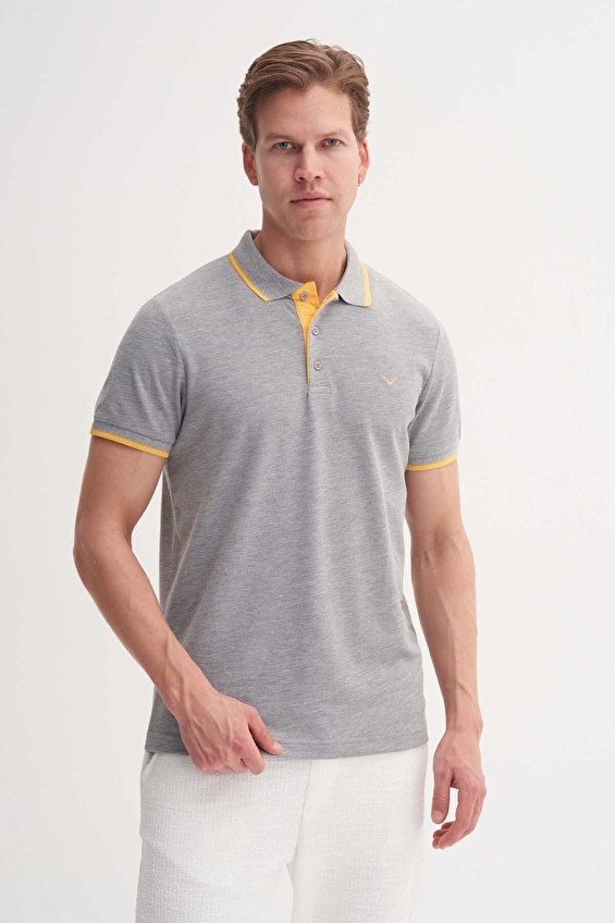 Cazador Slim Fit Erkek Tişört 46140 Gri melanj Cazador Slim Fit Erkek Tişört 46140 Gri melanj