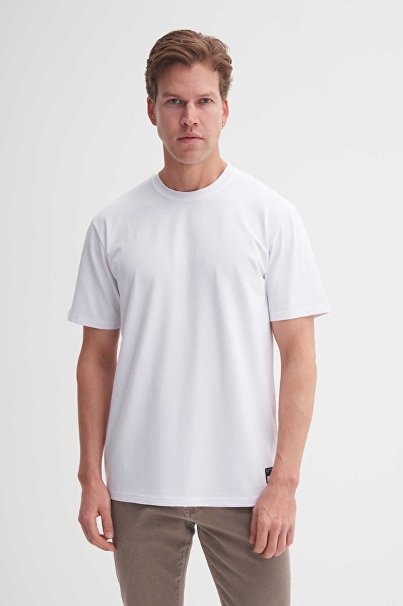 Cazador Regular Fit Erkek Tişört 41420 Beyaz Cazador Regular Fit Erkek Tişört 41420 Beyaz