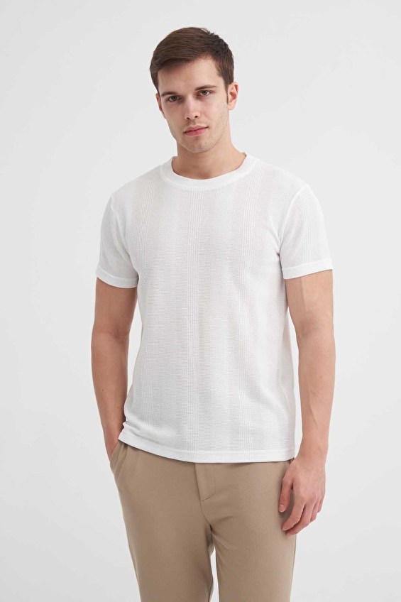 Cazador Slim Fit Erkek Tişört 41770 Ekru Cazador Slim Fit Erkek Tişört 41770 Ekru