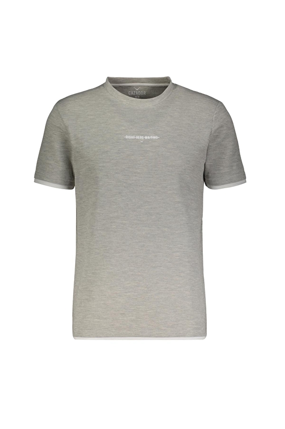 Cazador Slim Fit Erkek Tişört 42430 Gri melanj Cazador Slim Fit Erkek Tişört 42430 Gri melanj