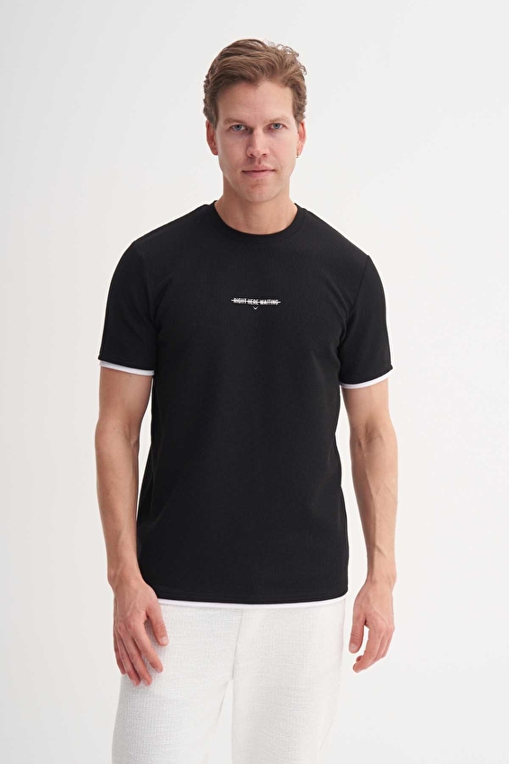 Cazador Slim Fit Erkek Tişört 42430 Siyah Cazador Slim Fit Erkek Tişört 42430 Siyah