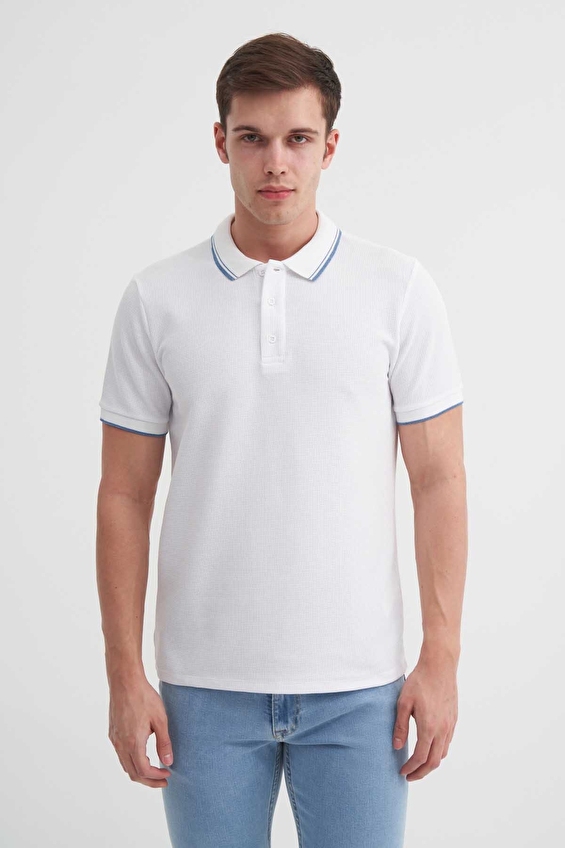 Cazador Slim Fit Erkek Tişört 42470 Beyaz Cazador Slim Fit Erkek Tişört 42470 Beyaz