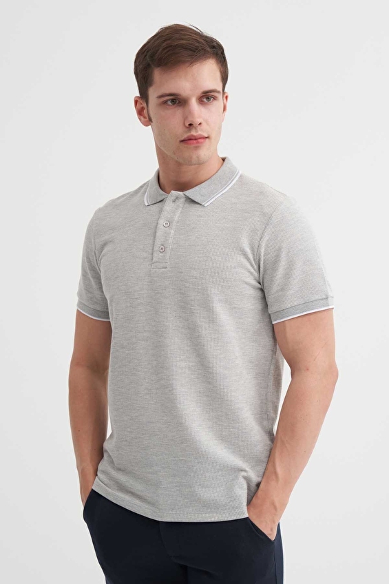 Cazador Slim Fit Erkek Tişört 42470 Gri melanj Cazador Slim Fit Erkek Tişört 42470 Gri melanj