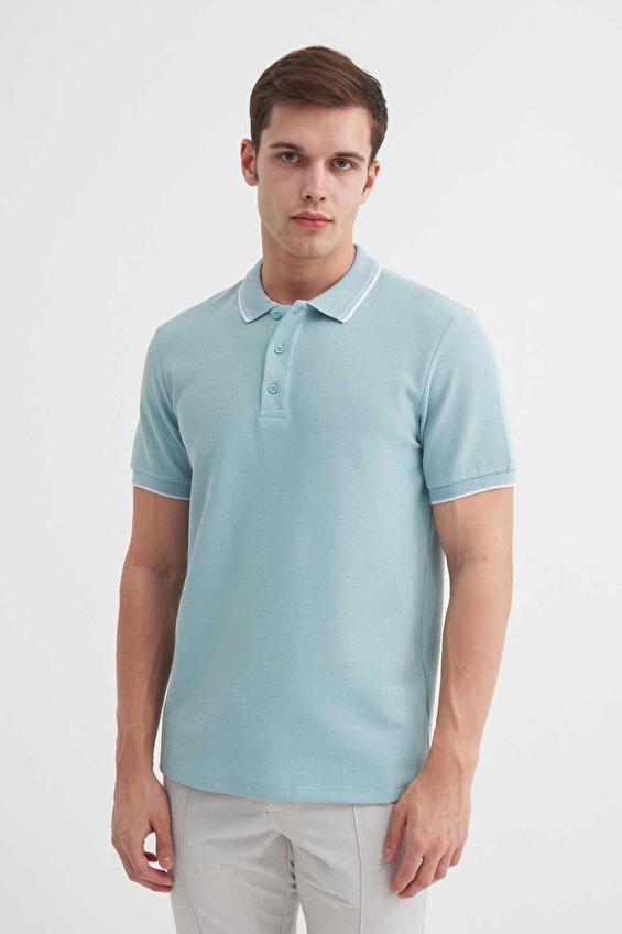 Cazador Slim Fit Erkek Tişört 42470 Su yeşili Cazador Slim Fit Erkek Tişört 42470 Su yeşili