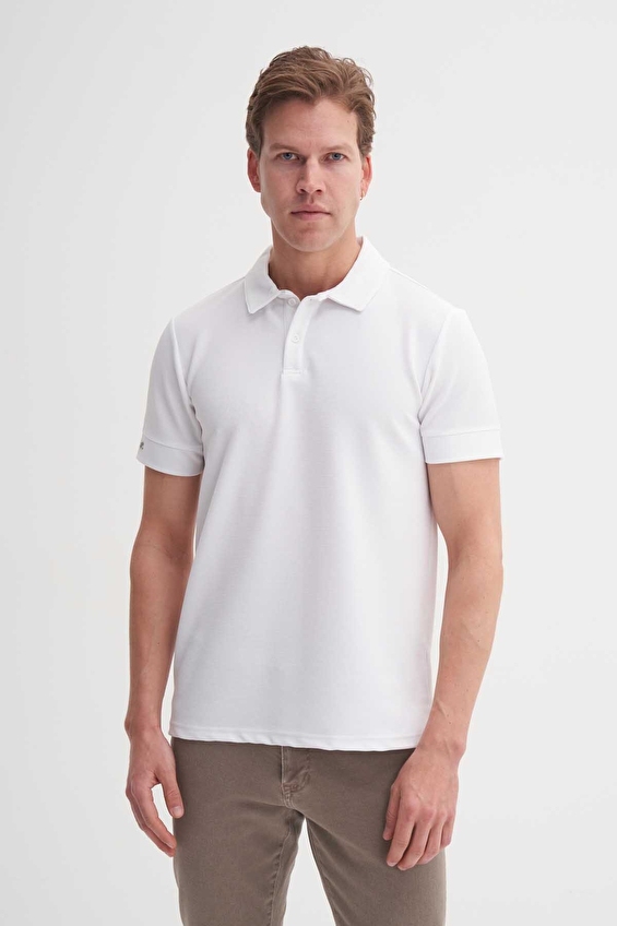 Cazador Slim Fit Erkek Tişört 41850 Beyaz Cazador Slim Fit Erkek Tişört 41850 Beyaz