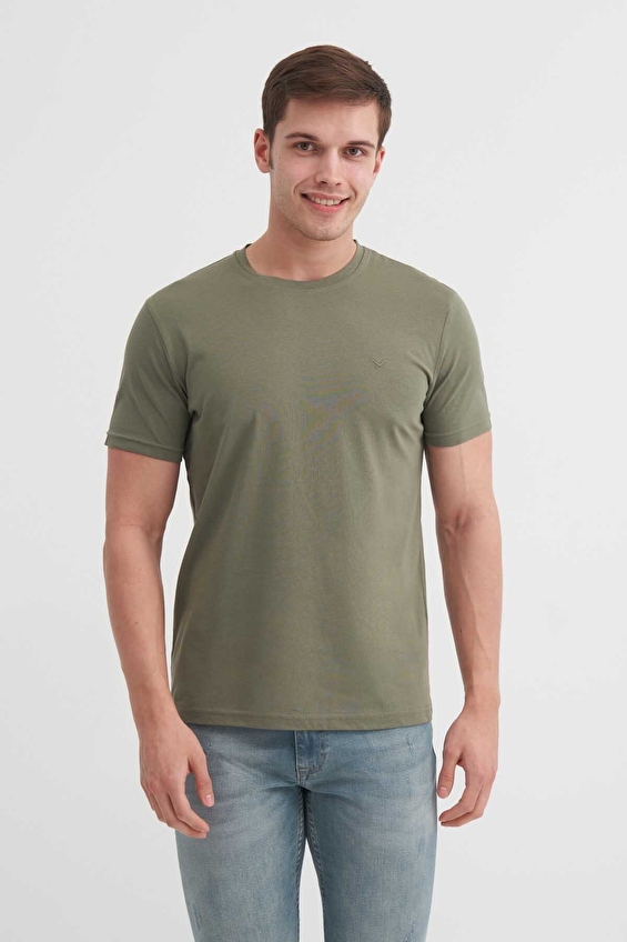 Cazador Slim Fit Erkek Tişört 46230 Haki Cazador Slim Fit Erkek Tişört 46230 Haki